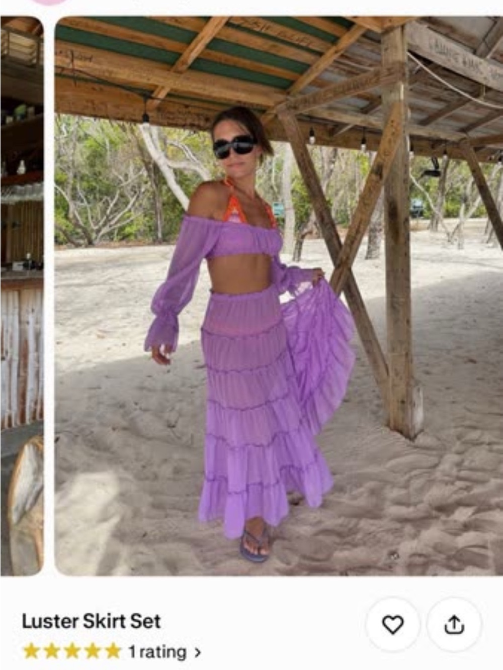 Strawberry Milk Mob Lavender Tiered Maxi Skirt